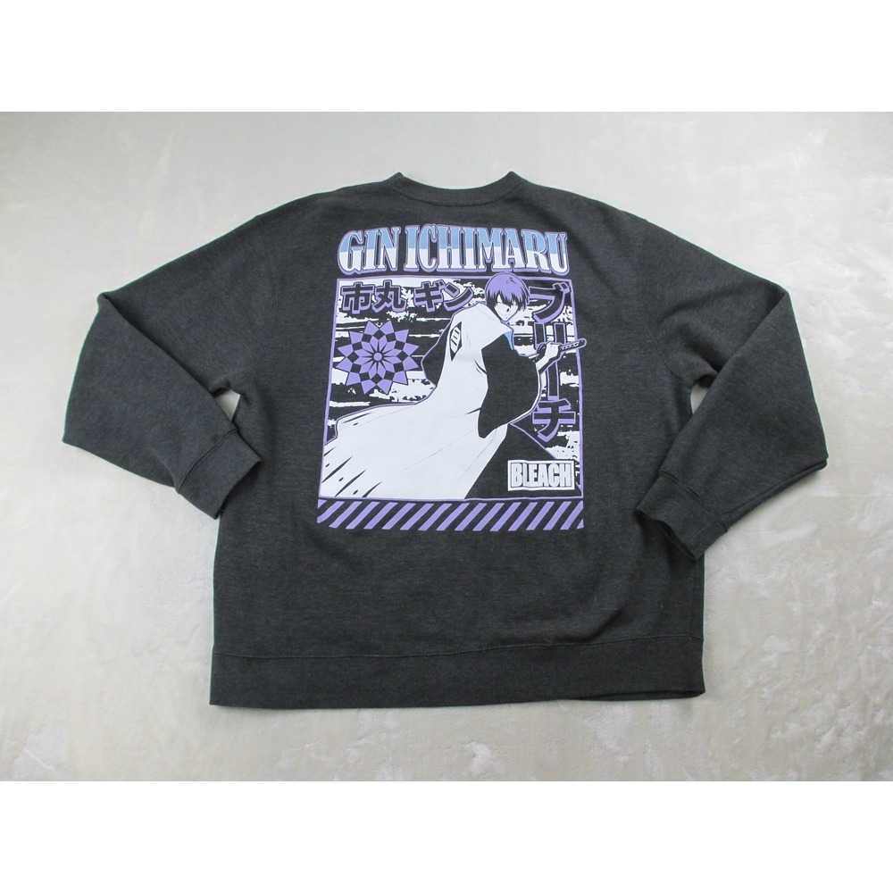Gin Ichimaru Athletic Sweater Mens 2XL XXL Gray Bleach Anime Pullover‎